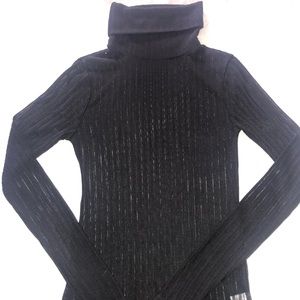 Nasty Gal Black Sheer Turtleneck